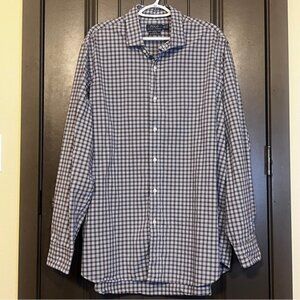 POLO RALPH LAUREN Brown and Blue Plaid Classic Fit Shirt, Size XXL